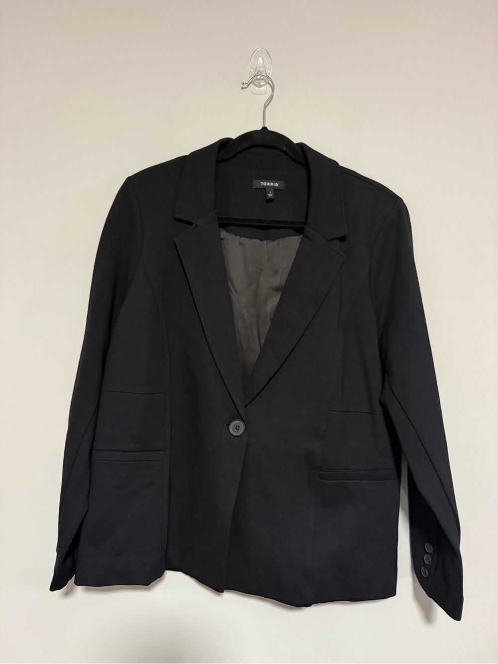 Torrid Black Single Button Tailored Classic Ponte Blazer Size 1X Office Academia